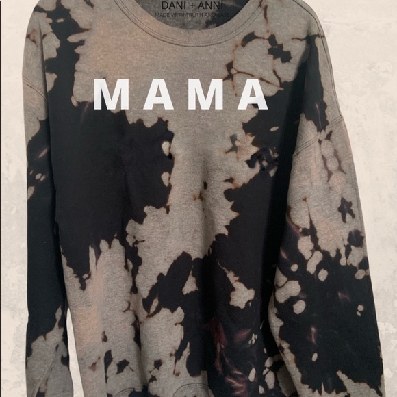 M A M A - ACID WASHED CREWNECK SWEATER - Picture 2 of 5